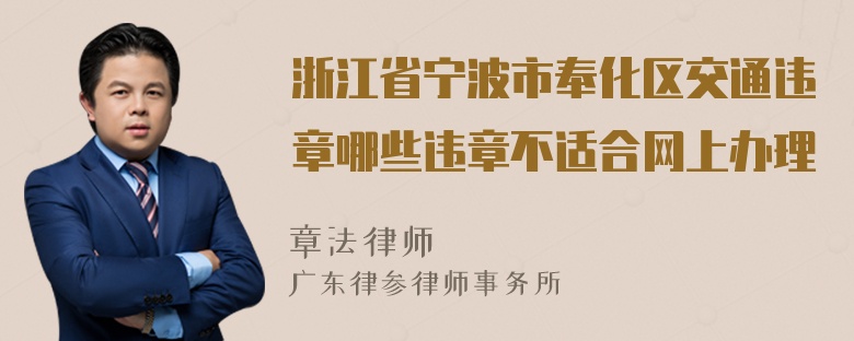 浙江省宁波市奉化区交通违章哪些违章不适合网上办理