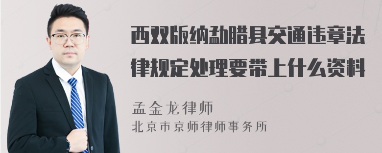 西双版纳勐腊县交通违章法律规定处理要带上什么资料