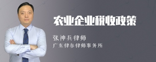 农业企业税收政策