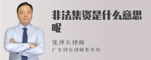 非法集资是什么意思呢