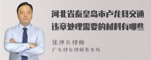 河北省秦皇岛市卢龙县交通违章处理需要的材料有哪些