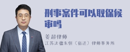 刑事案件可以取保候审吗