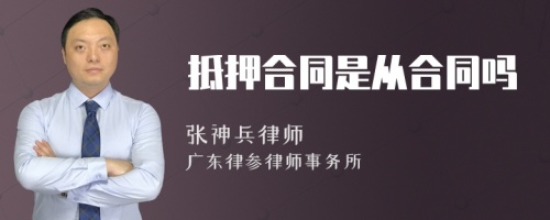 抵押合同是从合同吗