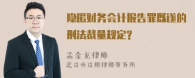 隐匿财务会计报告罪既遂的刑法裁量规定?