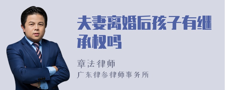 夫妻离婚后孩子有继承权吗