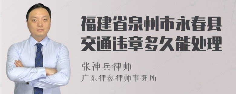 福建省泉州市永春县交通违章多久能处理