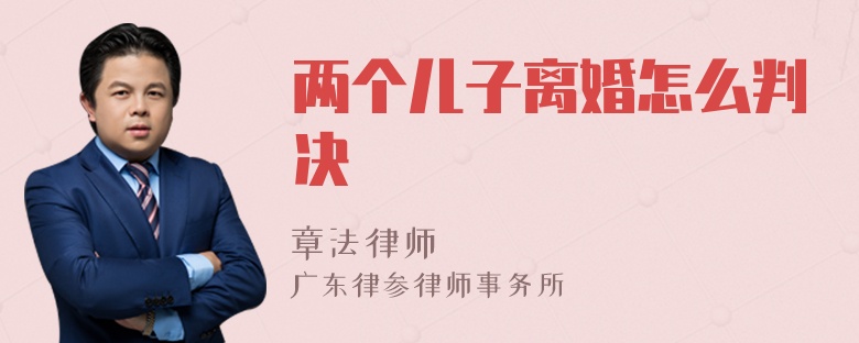 两个儿子离婚怎么判决