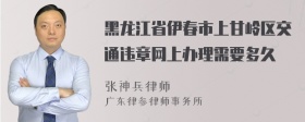 黑龙江省伊春市上甘岭区交通违章网上办理需要多久