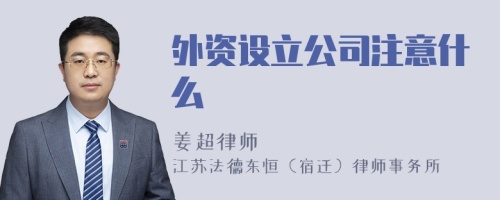 外资设立公司注意什么