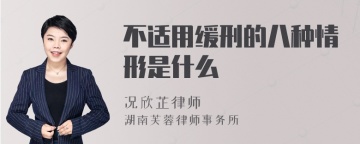 不适用缓刑的八种情形是什么