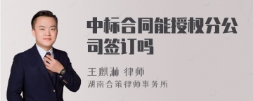 中标合同能授权分公司签订吗