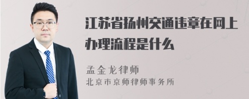 江苏省扬州交通违章在网上办理流程是什么
