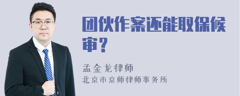 团伙作案还能取保候审？