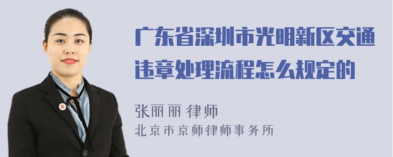 广东省深圳市光明新区交通违章处理流程怎么规定的