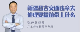 新疆昌吉交通违章去处理要提前带上什么