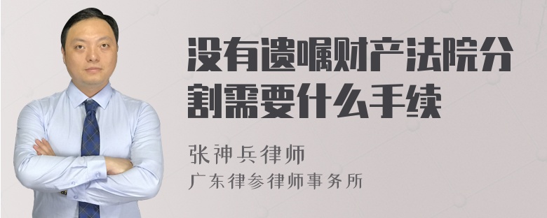 没有遗嘱财产法院分割需要什么手续