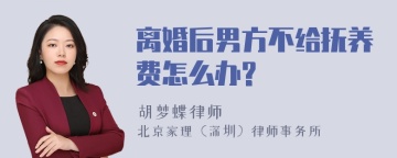 离婚后男方不给抚养费怎么办?