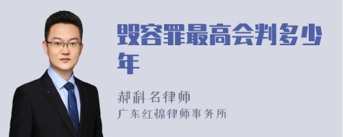 毁容罪最高会判多少年