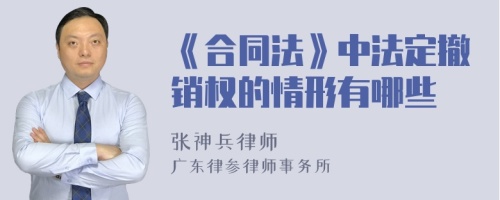 《合同法》中法定撤销权的情形有哪些