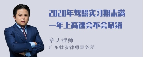 2020年驾照实习期未满一年上高速会不会吊销