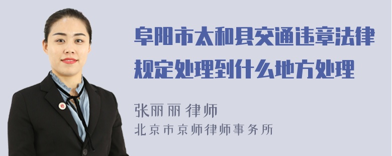 阜阳市太和县交通违章法律规定处理到什么地方处理