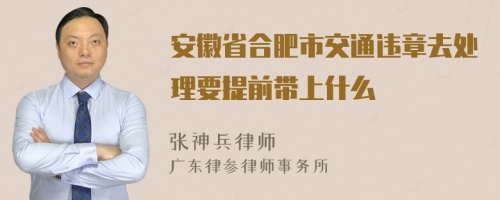 安徽省合肥市交通违章去处理要提前带上什么