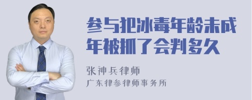 参与犯冰毒年龄未成年被抓了会判多久