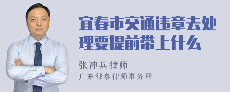 宜春市交通违章去处理要提前带上什么