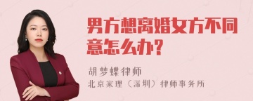 男方想离婚女方不同意怎么办?