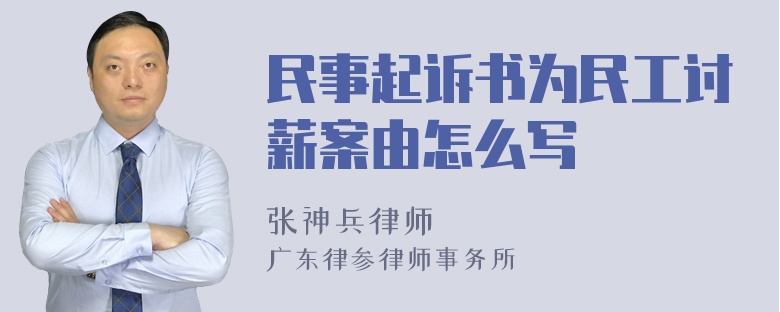 民事起诉书为民工讨薪案由怎么写