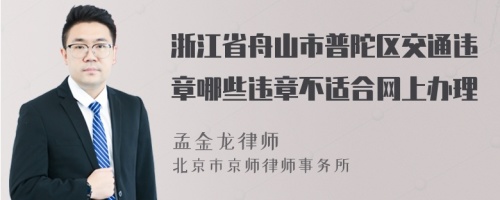 浙江省舟山市普陀区交通违章哪些违章不适合网上办理