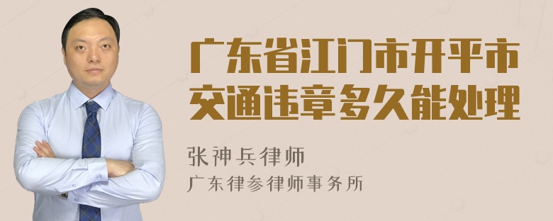 广东省江门市开平市交通违章多久能处理