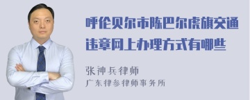 呼伦贝尔市陈巴尔虎旗交通违章网上办理方式有哪些