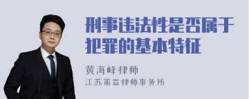 刑事违法性是否属于犯罪的基本特征