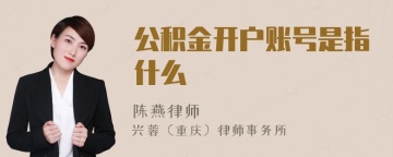 公积金开户账号是指什么