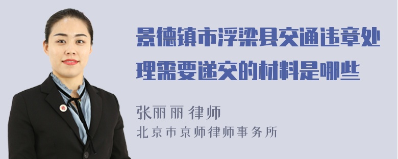 景德镇市浮梁县交通违章处理需要递交的材料是哪些