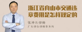 浙江省舟山市交通违章费用是怎样规定的