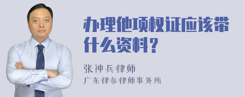 办理他项权证应该带什么资料？