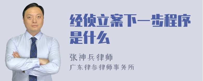 经侦立案下一步程序是什么