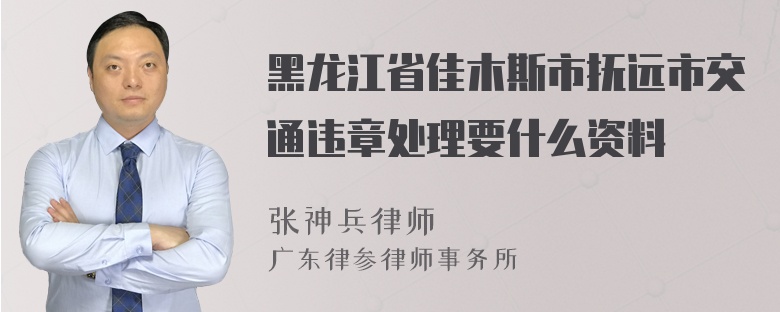 黑龙江省佳木斯市抚远市交通违章处理要什么资料