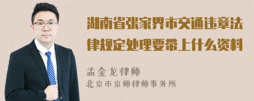 湖南省张家界市交通违章法律规定处理要带上什么资料