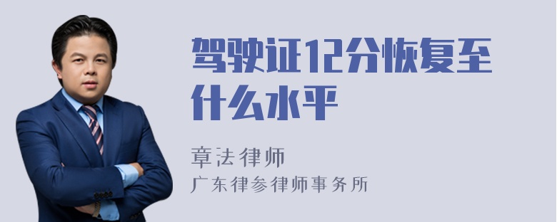 驾驶证12分恢复至什么水平