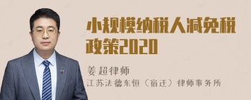 小规模纳税人减免税政策2020