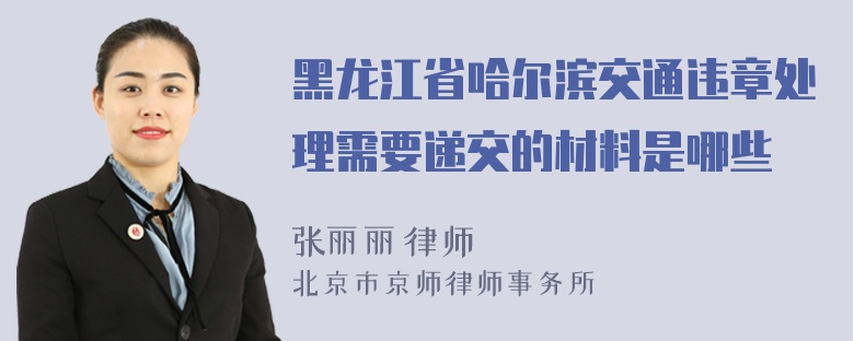 黑龙江省哈尔滨交通违章处理需要递交的材料是哪些