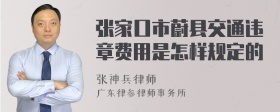 张家口市蔚县交通违章费用是怎样规定的