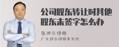 公司股东转让时其他股东未签字怎么办