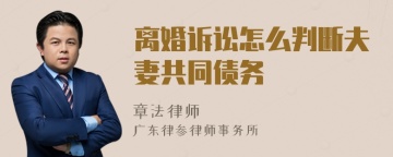 离婚诉讼怎么判断夫妻共同债务