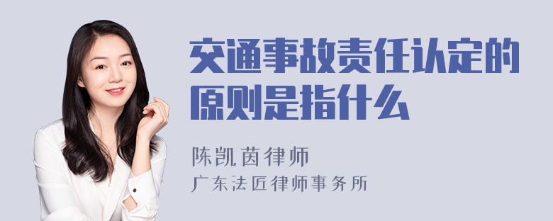 交通事故责任认定的原则是指什么