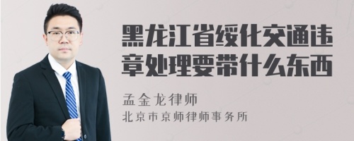 黑龙江省绥化交通违章处理要带什么东西