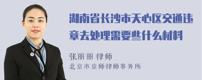 湖南省长沙市天心区交通违章去处理需要些什么材料